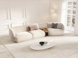 Miley Modulares 3-Sitzer Sofa, Rechte Seite, aus Samt in Leichtes Beige (Bluvel 22), 303x126 cm von Micadoni – Bild 2