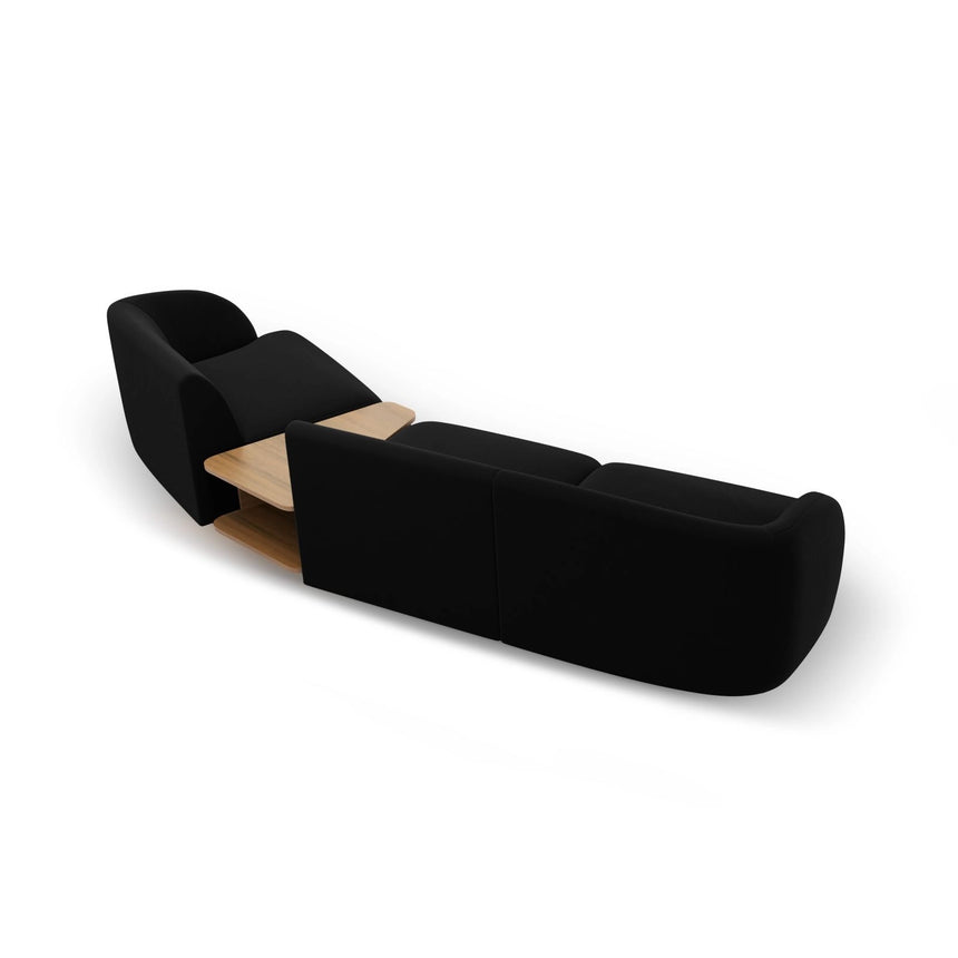 Miley Modulares 3-Sitzer Sofa, Rechte Seite, aus Samt in Schwarz (Bluvel 19), 303x126 cm von Micadoni – Bild 6