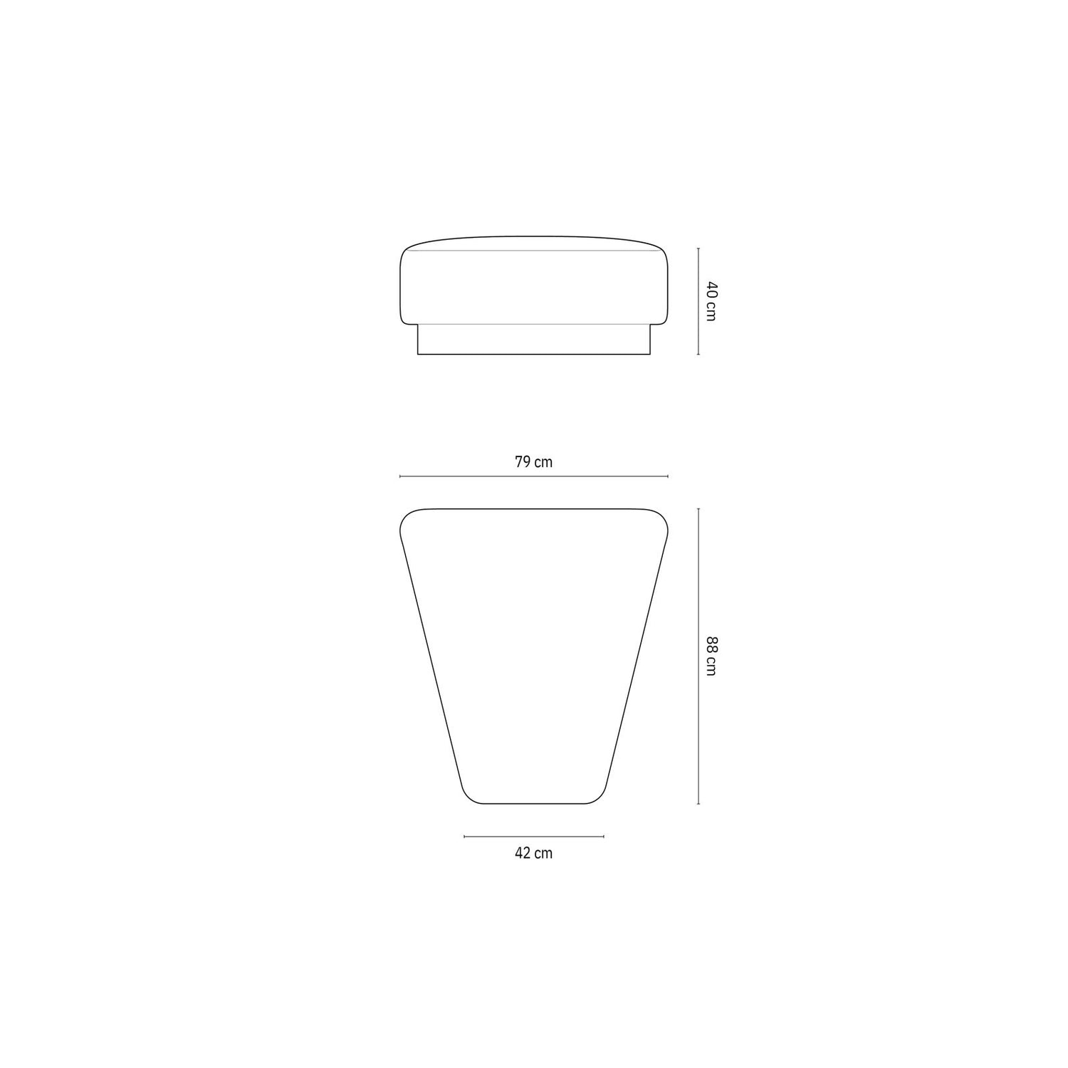 Miley Pouf aus Samt, Boucle oder Chenille, 88x79 cm von Micadoni – Bild 2