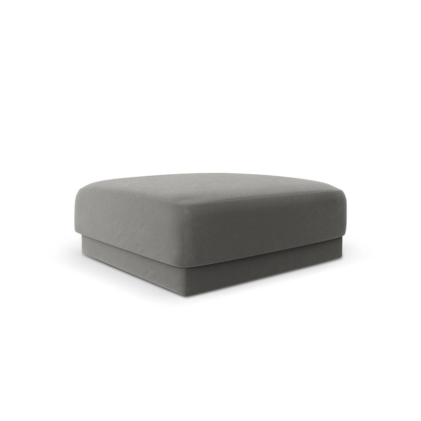 Miley Pouf aus Samt in Hellgrau (Bluvel 13), 90x90 cm von Micadoni – Bild 3