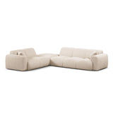 Molino 6-Sitzer Ecksofa, Linke Seite, aus Boucle in Beige (Baloo 2074), 315x250 cm von Micadoni – Bild 1