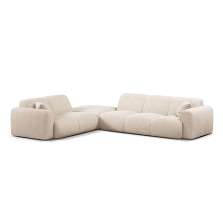 Molino 6-Sitzer Ecksofa, Linke Seite, aus Boucle in Beige (Baloo 2074), 315x250 cm von Micadoni – Bild 1