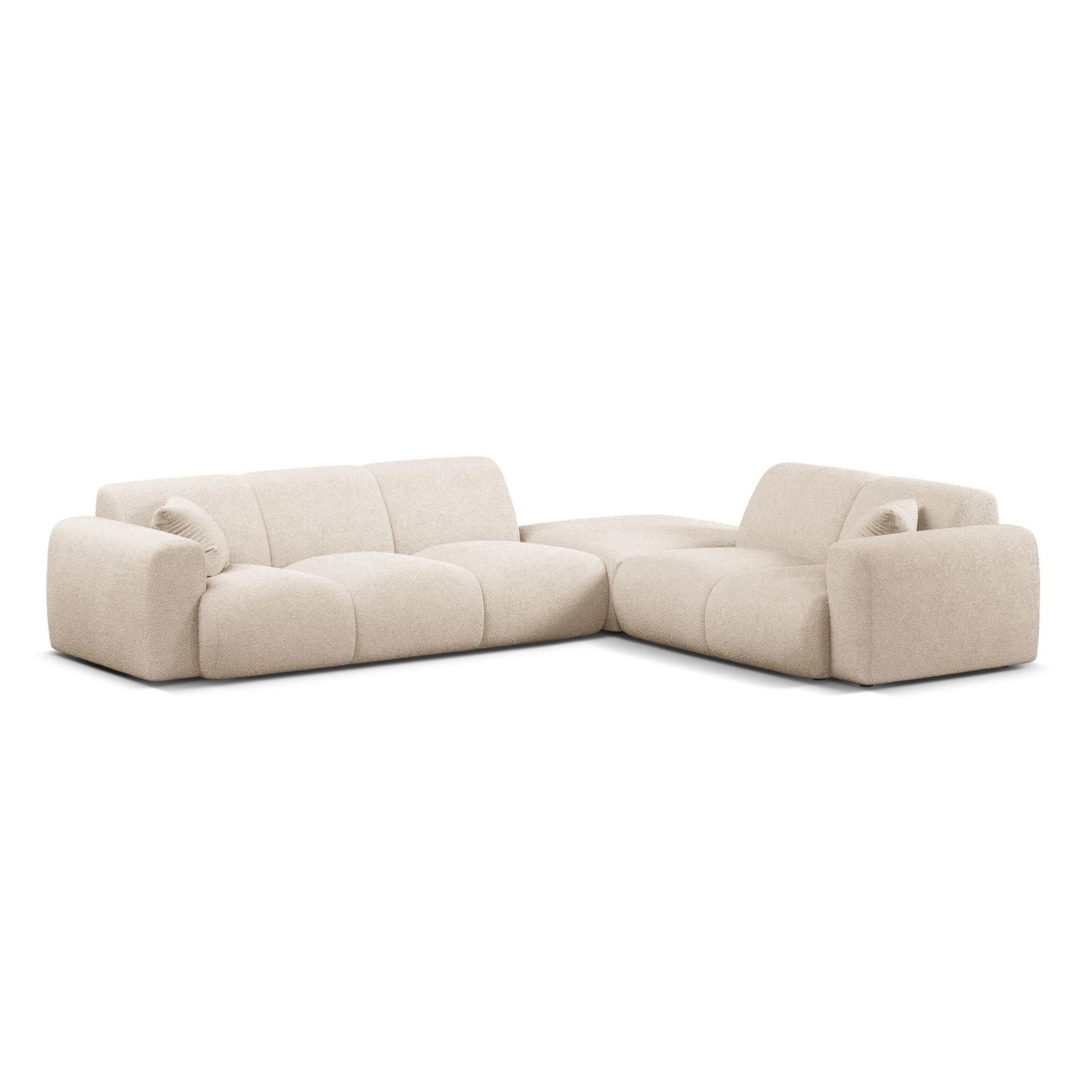 Molino 6-Sitzer Ecksofa, Linke Seite, aus Boucle in Beige (Baloo 2074), 315x250 cm von Micadoni – Bild 1