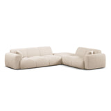 Molino 6-Sitzer Ecksofa, Linke Seite, aus Boucle in Beige (Baloo 2074), 315x250 cm von Micadoni – Bild 1