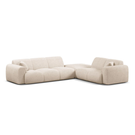 Molino 6-Sitzer Ecksofa, Linke Seite, aus Boucle in Beige (Baloo 2074), 315x250 cm von Micadoni – Bild 1