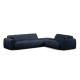 Molino 6-Sitzer Ecksofa, Linke Seite, aus Boucle in Dunkelblau (Baloo 2088), 315x250 cm von Micadoni – Bild 1