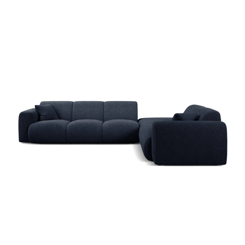 Molino 6-Sitzer Ecksofa, Linke Seite, aus Boucle in Dunkelblau (Baloo 2088), 315x250 cm von Micadoni – Bild 3