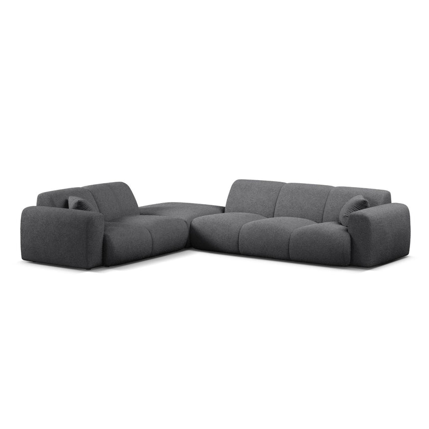 Molino 6-Sitzer Ecksofa, Linke Seite, aus Boucle in Dunkelgrau (Baloo 2083), 315x250 cm von Micadoni – Bild 1