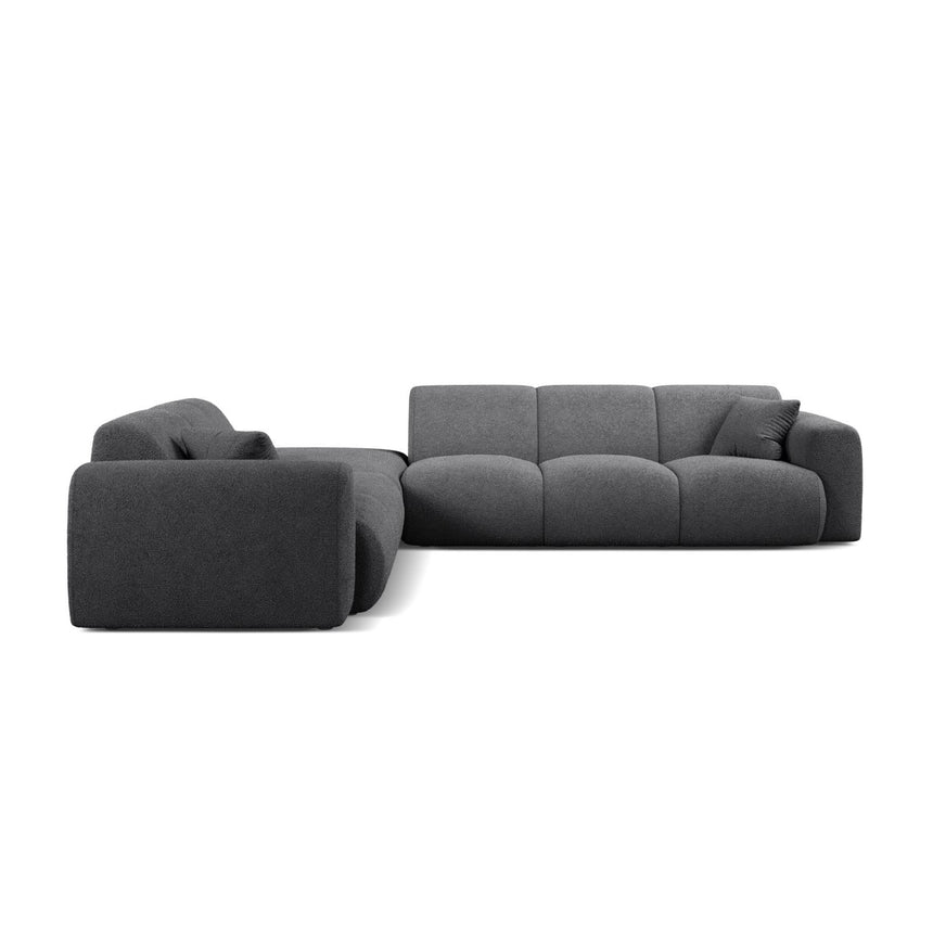Molino 6-Sitzer Ecksofa, Linke Seite, aus Boucle in Dunkelgrau (Baloo 2083), 315x250 cm von Micadoni – Bild 3