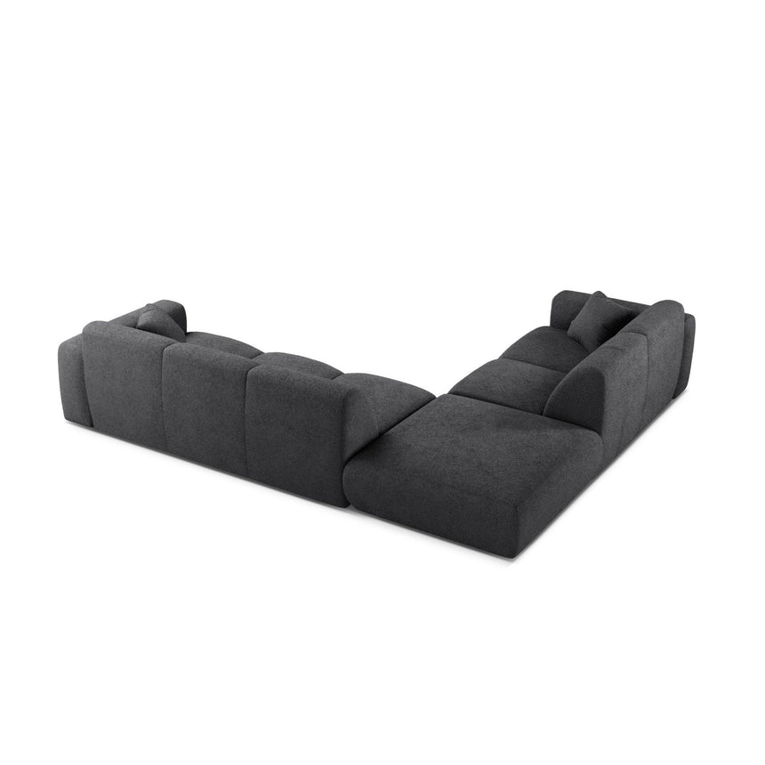 Molino 6-Sitzer Ecksofa, Linke Seite, aus Boucle in Dunkelgrau (Baloo 2083), 315x250 cm von Micadoni – Bild 4