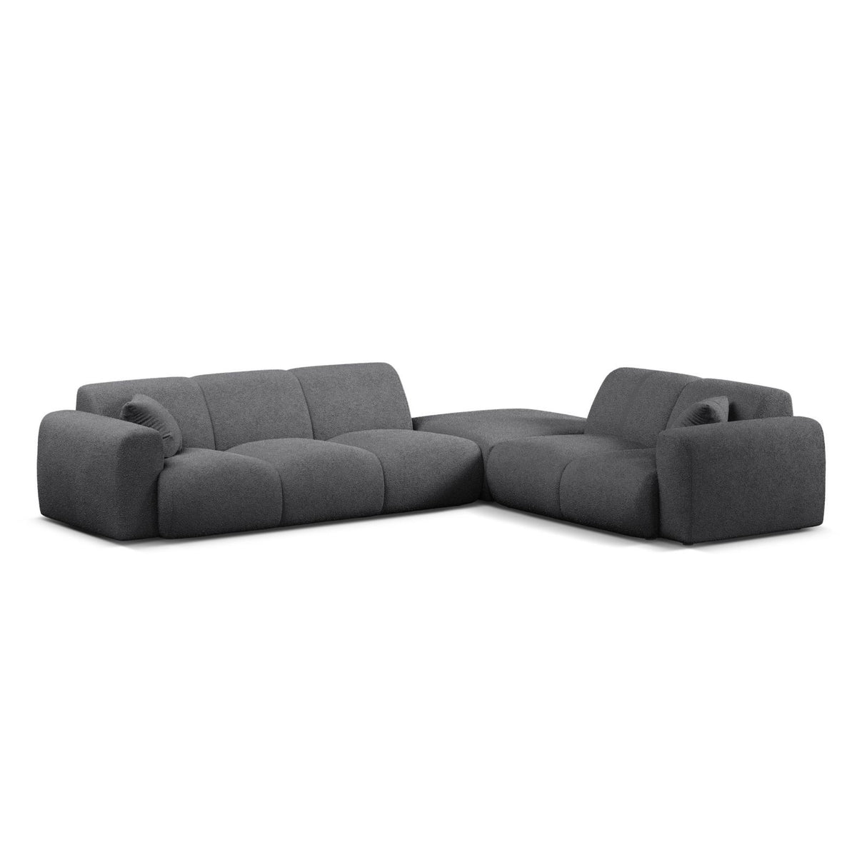Molino 6-Sitzer Ecksofa, Linke Seite, aus Boucle in Dunkelgrau (Baloo 2083), 315x250 cm von Micadoni – Bild 1