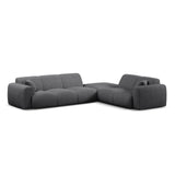 Molino 6-Sitzer Ecksofa, Linke Seite, aus Boucle in Dunkelgrau (Baloo 2083), 315x250 cm von Micadoni – Bild 1