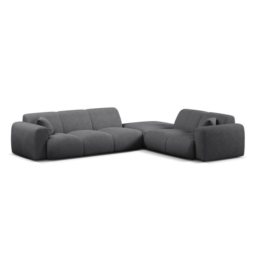 Molino 6-Sitzer Ecksofa, Linke Seite, aus Boucle in Dunkelgrau (Baloo 2083), 315x250 cm von Micadoni – Bild 1