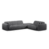 Molino 6-Sitzer Ecksofa, Linke Seite, aus Boucle in Dunkelgrau (Baloo 2083), 315x250 cm von Micadoni – Bild 1
