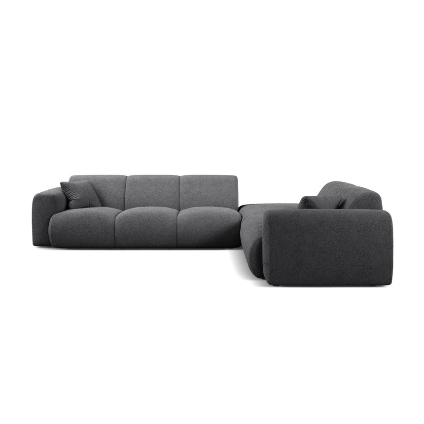 Molino 6-Sitzer Ecksofa, Linke Seite, aus Boucle in Dunkelgrau (Baloo 2083), 315x250 cm von Micadoni – Bild 3