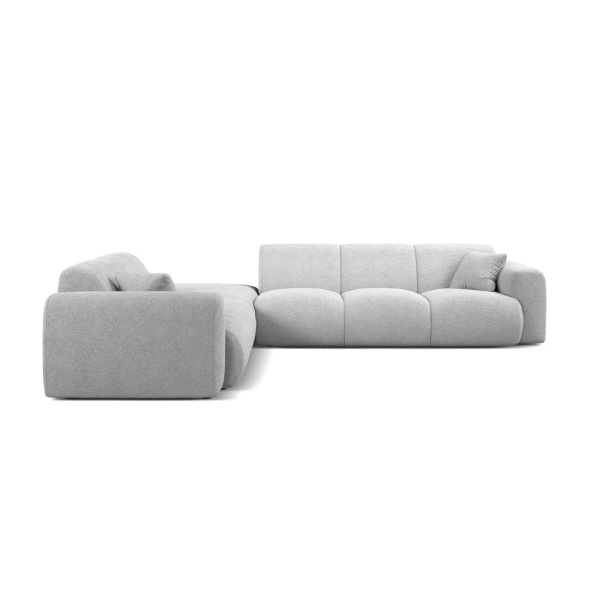 Molino 6-Sitzer Ecksofa, Linke Seite, aus Boucle in Hellgrau (Baloo 2085), 315x250 cm von Micadoni – Bild 3