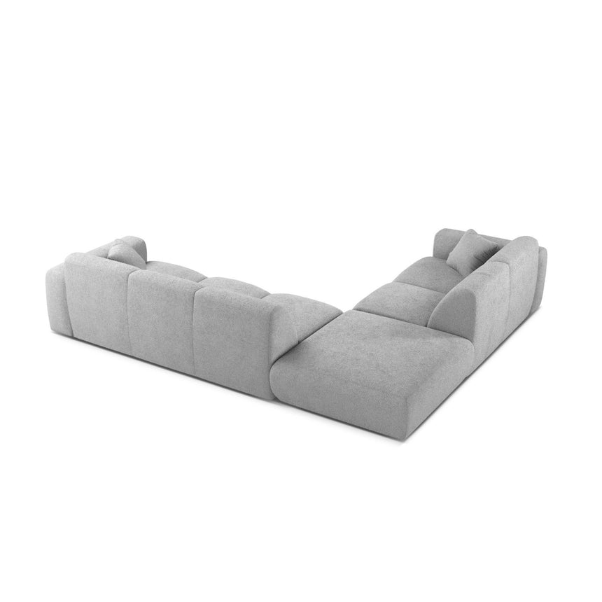 Molino 6-Sitzer Ecksofa, Linke Seite, aus Boucle in Hellgrau (Baloo 2085), 315x250 cm von Micadoni – Bild 4