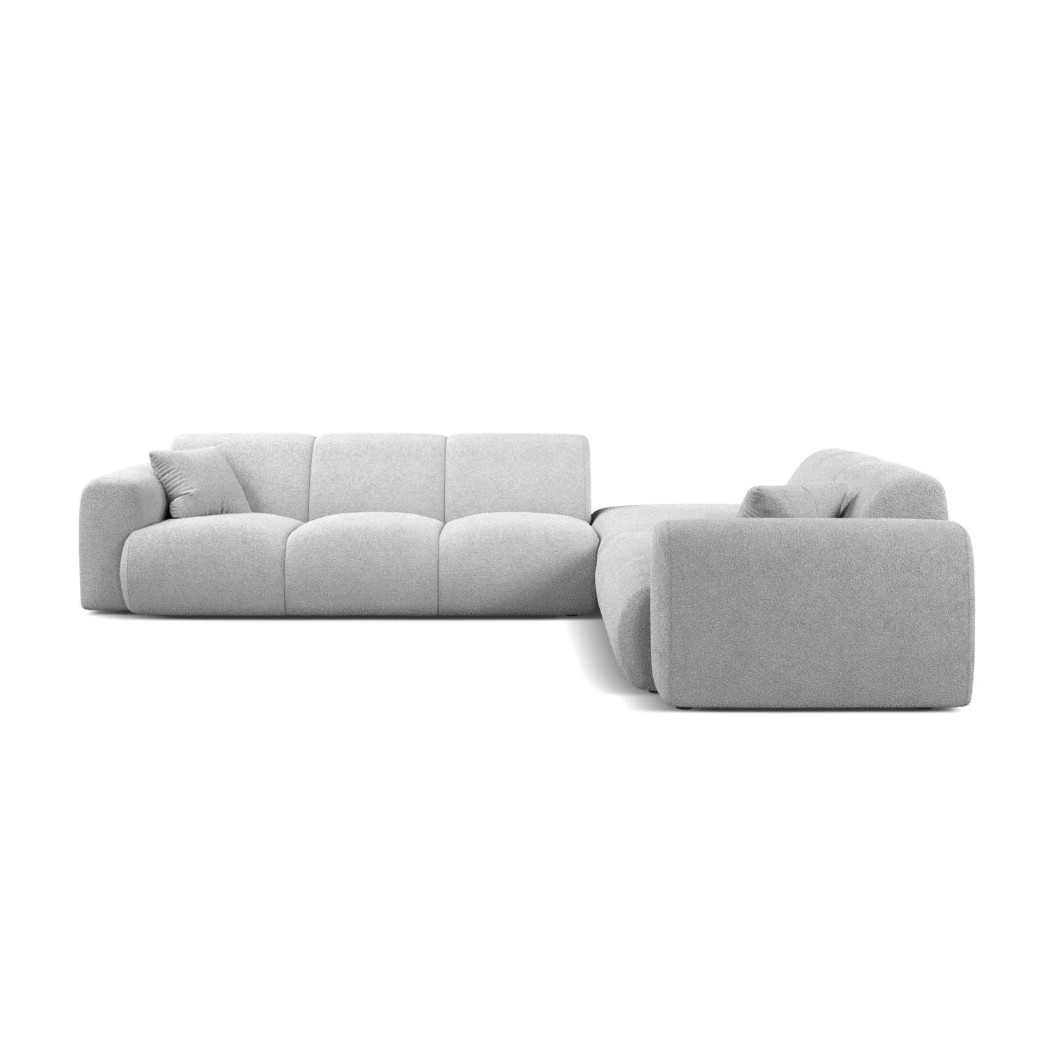 Molino 6-Sitzer Ecksofa, Linke Seite, aus Boucle in Hellgrau (Baloo 2085), 315x250 cm von Micadoni – Bild 3