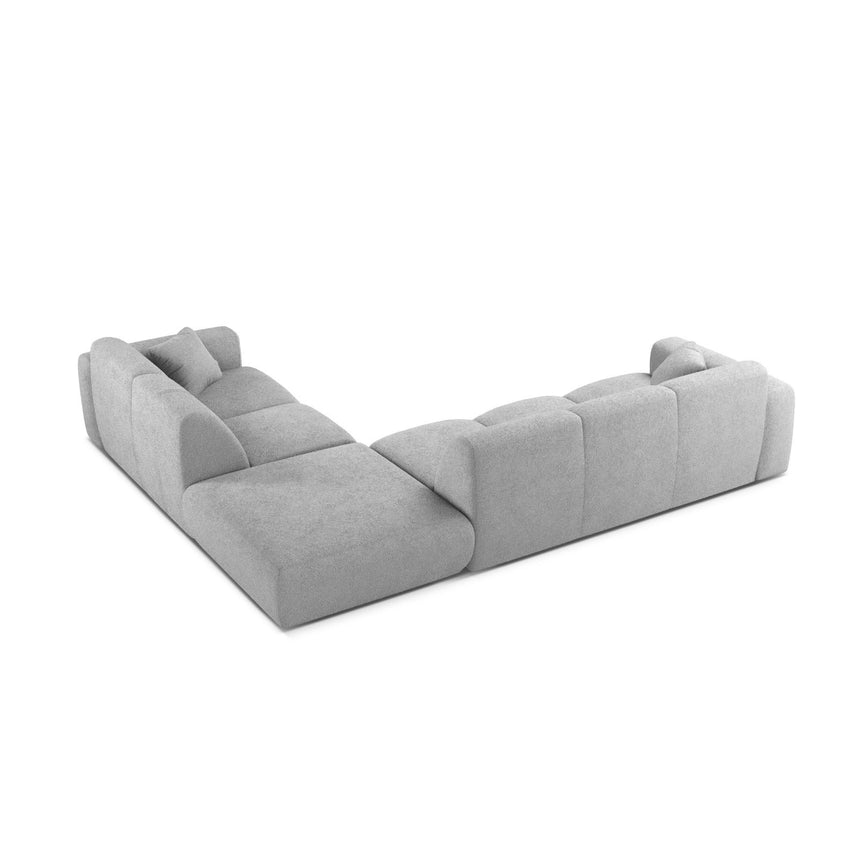 Molino 6-Sitzer Ecksofa, Linke Seite, aus Boucle in Hellgrau (Baloo 2085), 315x250 cm von Micadoni – Bild 4