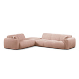 Molino 6-Sitzer Ecksofa, Linke Seite, aus Boucle in Puderrosa (Baloo 2072), 315x250 cm von Micadoni – Bild 1