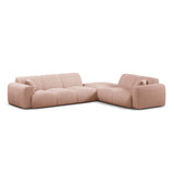 Molino 6-Sitzer Ecksofa, Linke Seite, aus Boucle in Puderrosa (Baloo 2072), 315x250 cm von Micadoni – Bild 1