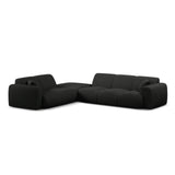 Molino 6-Sitzer Ecksofa, Linke Seite, aus Boucle in Schwarz (Baloo 2082), 315x250 cm von Micadoni – Bild 1