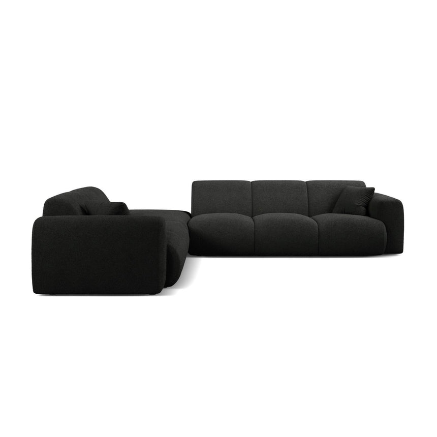Molino 6-Sitzer Ecksofa, Linke Seite, aus Boucle in Schwarz (Baloo 2082), 315x250 cm von Micadoni – Bild 3