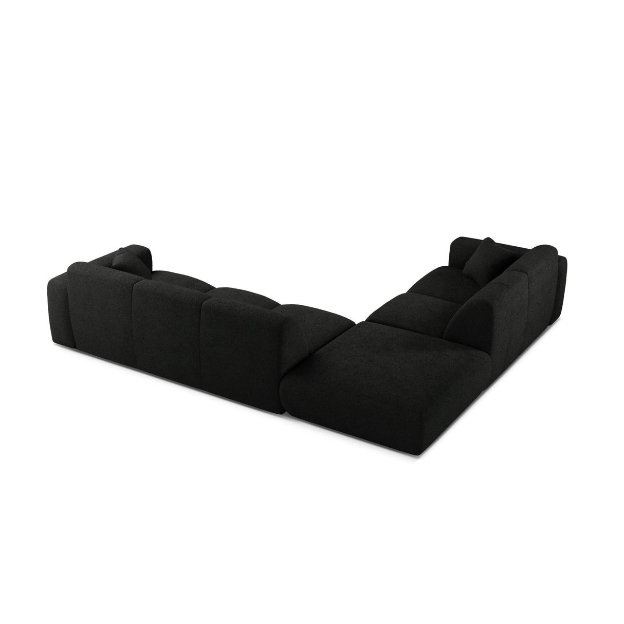 Molino 6-Sitzer Ecksofa, Linke Seite, aus Boucle in Schwarz (Baloo 2082), 315x250 cm von Micadoni – Bild 4