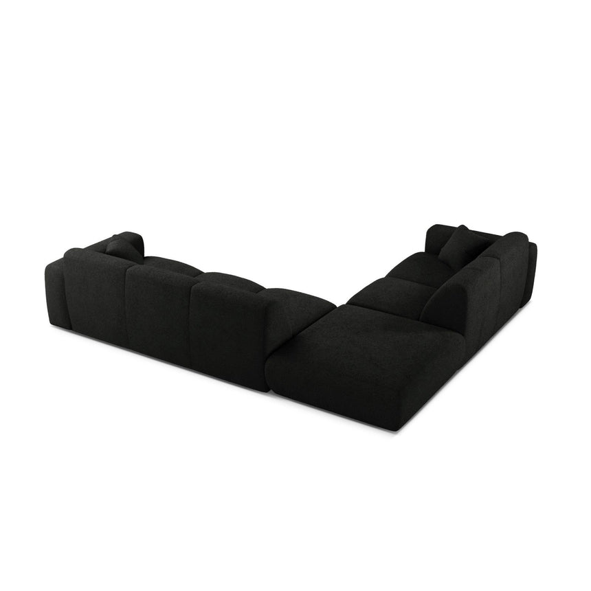 Molino 6-Sitzer Ecksofa, Linke Seite, aus Boucle in Schwarz (Baloo 2082), 315x250 cm von Micadoni – Bild 4
