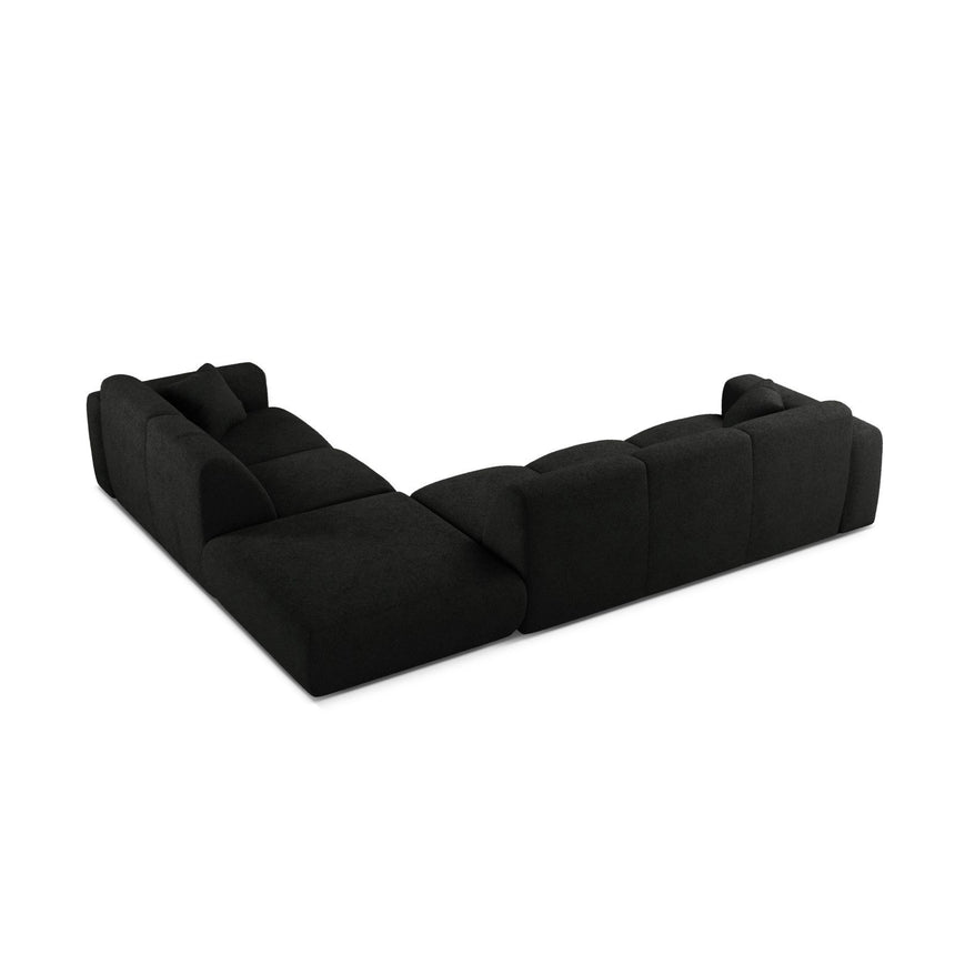 Molino 6-Sitzer Ecksofa, Linke Seite, aus Boucle in Schwarz (Baloo 2082), 315x250 cm von Micadoni – Bild 4