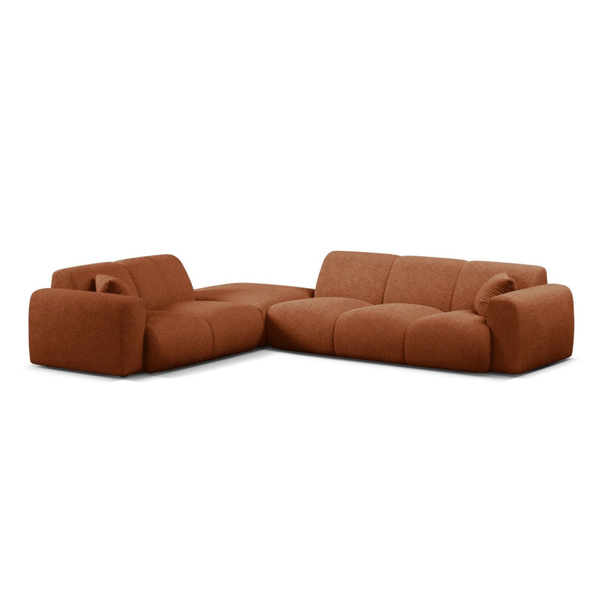 Molino 6-Sitzer Ecksofa, Linke Seite, aus Boucle in Terrakotta (Baloo 2078), 315x250 cm von Micadoni – Bild 1