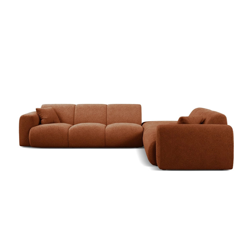Molino 6-Sitzer Ecksofa, Linke Seite, aus Boucle in Terrakotta (Baloo 2078), 315x250 cm von Micadoni – Bild 3