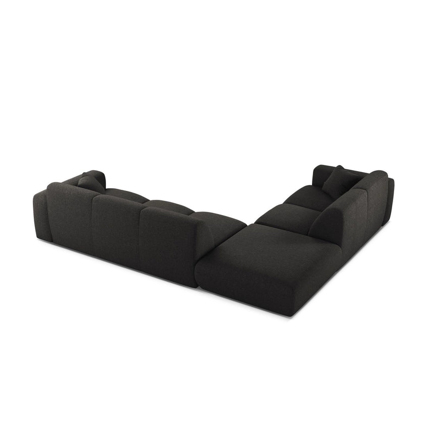 Molino 6-Sitzer Ecksofa, Linke Seite, aus Chenille in Anthrazit (Eden 21 Black), 315x250 cm von Micadoni – Bild 4