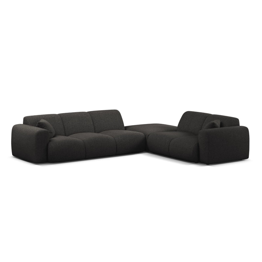 Molino 6-Sitzer Ecksofa, Linke Seite, aus Chenille in Anthrazit (Eden 21 Black), 315x250 cm von Micadoni – Bild 1