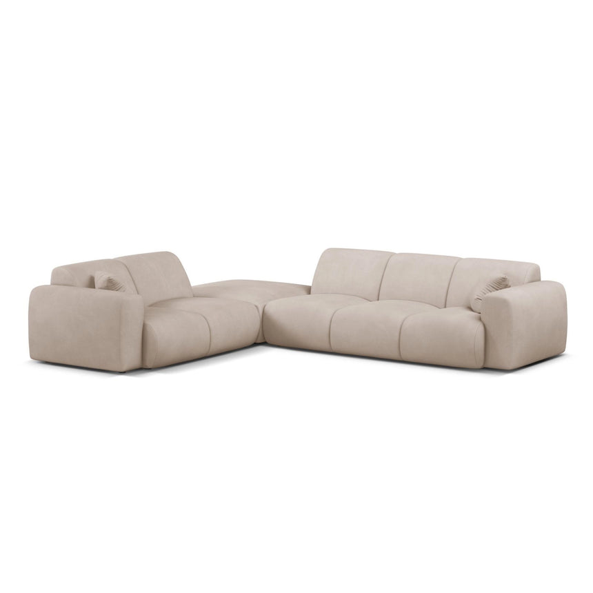 Molino 6-Sitzer Ecksofa, Linke Seite, aus Chenille in Beige (Rebel 25), 315x250 cm von Micadoni – Bild 1