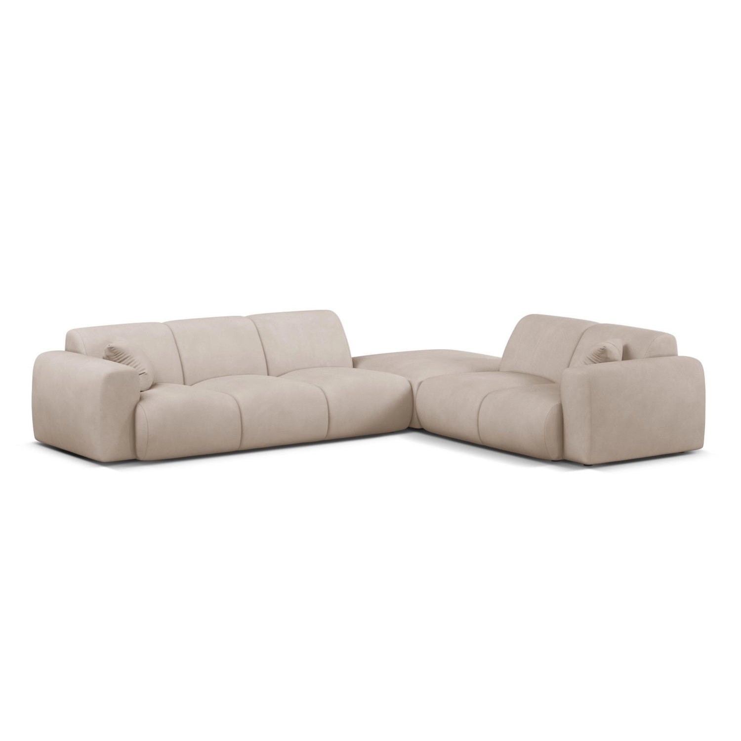 Molino 6-Sitzer Ecksofa, Linke Seite, aus Chenille in Beige (Rebel 25), 315x250 cm von Micadoni – Bild 1