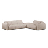 Molino 6-Sitzer Ecksofa, Linke Seite, aus Chenille in Beige (Rebel 25), 315x250 cm von Micadoni – Bild 1