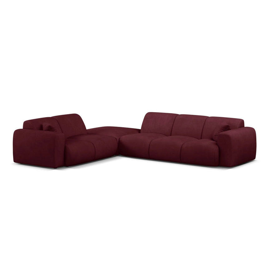 Molino 6-Sitzer Ecksofa, Linke Seite, aus Chenille in Bordeaux (Rebel 10), 315x250 cm von Micadoni – Bild 1