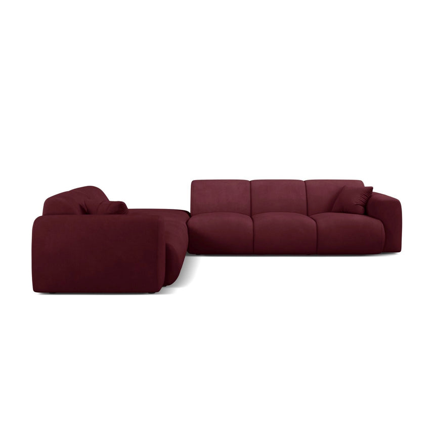 Molino 6-Sitzer Ecksofa, Linke Seite, aus Chenille in Bordeaux (Rebel 10), 315x250 cm von Micadoni – Bild 3