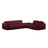 Molino 6-Sitzer Ecksofa, Linke Seite, aus Chenille in Bordeaux (Rebel 10), 315x250 cm von Micadoni – Bild 1