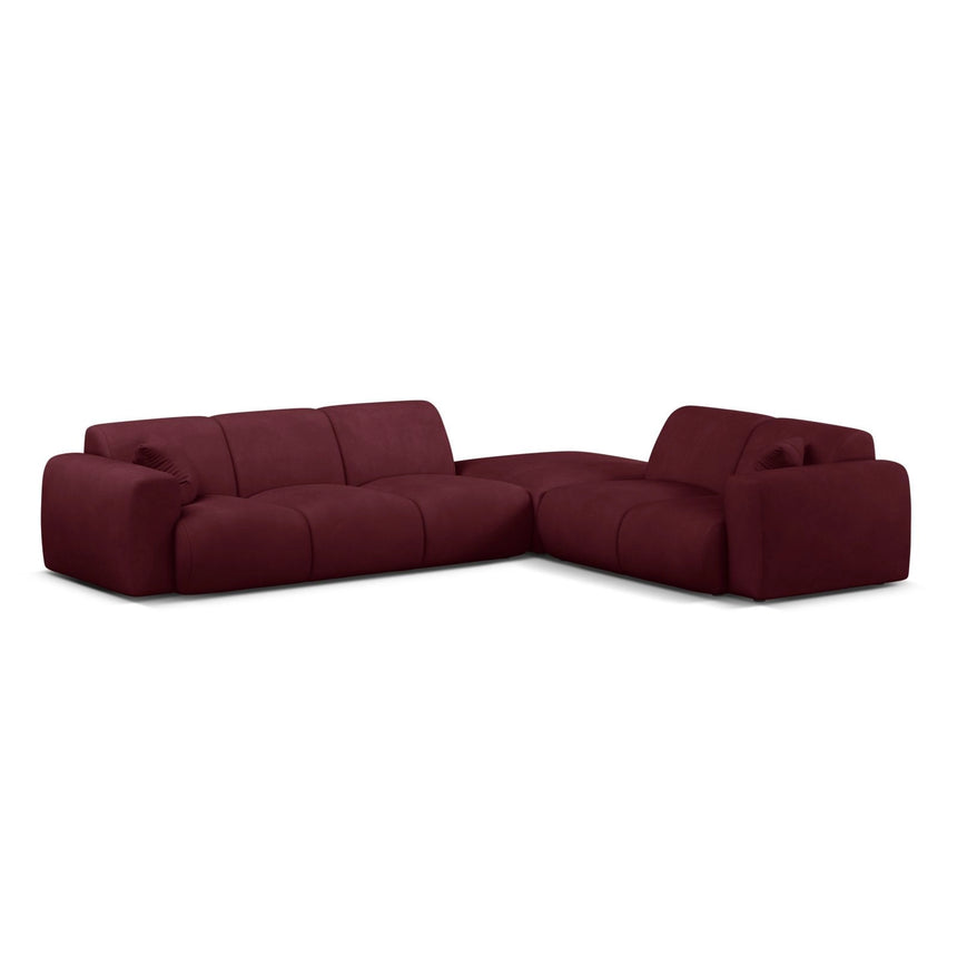 Molino 6-Sitzer Ecksofa, Linke Seite, aus Chenille in Bordeaux (Rebel 10), 315x250 cm von Micadoni – Bild 1