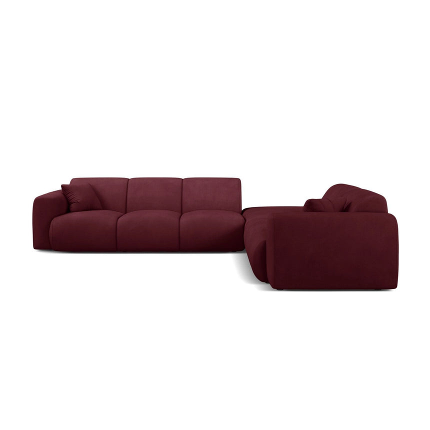 Molino 6-Sitzer Ecksofa, Linke Seite, aus Chenille in Bordeaux (Rebel 10), 315x250 cm von Micadoni – Bild 3