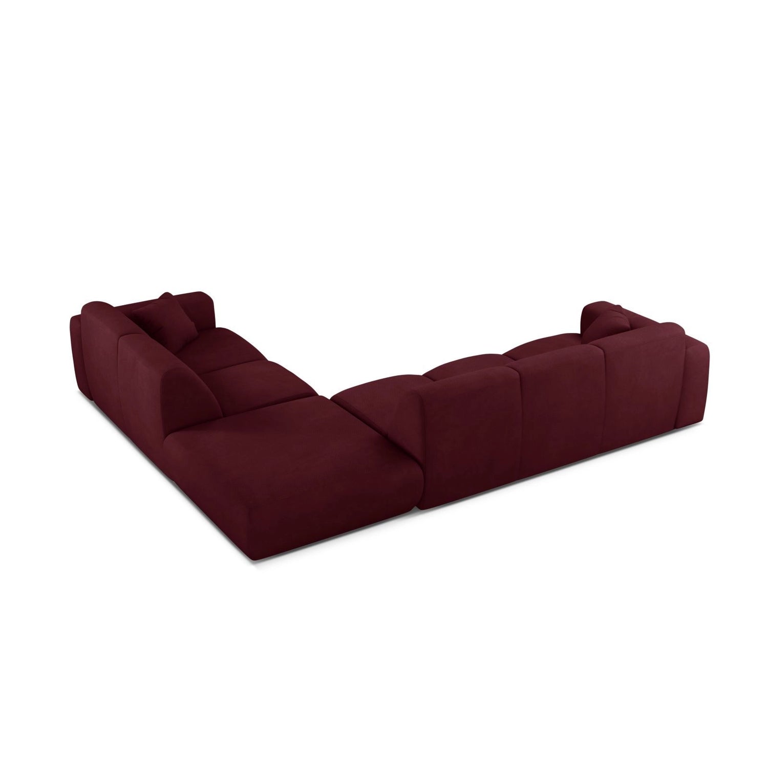 Molino 6-Sitzer Ecksofa, Linke Seite, aus Chenille in Bordeaux (Rebel 10), 315x250 cm von Micadoni – Bild 4