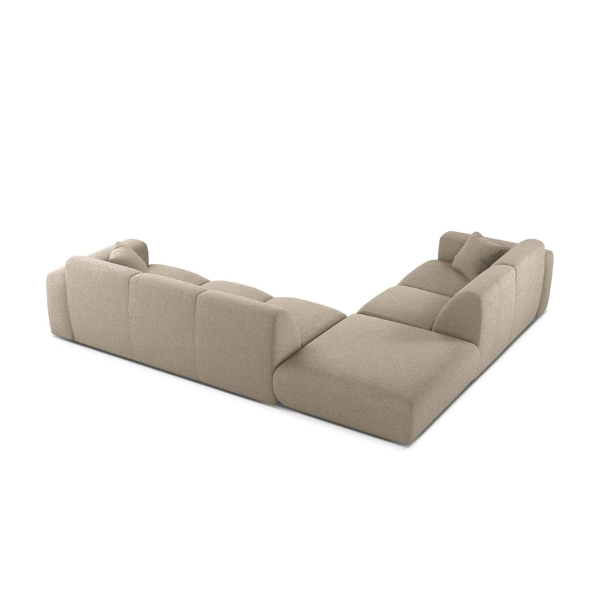 Molino 6-Sitzer Ecksofa, Linke Seite, aus Chenille in Dunkelbeige (Eden 4 Beige), 315x250 cm von Micadoni – Bild 4