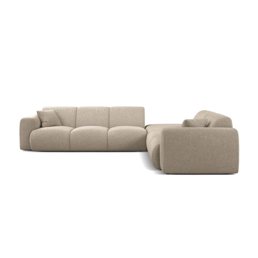Molino 6-Sitzer Ecksofa, Linke Seite, aus Chenille in Dunkelbeige (Eden 4 Beige), 315x250 cm von Micadoni – Bild 3