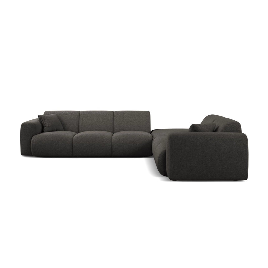 Molino 6-Sitzer Ecksofa, Linke Seite, aus Chenille in Dunkelgrau (Eden 20 Graphite), 315x250 cm von Micadoni – Bild 3