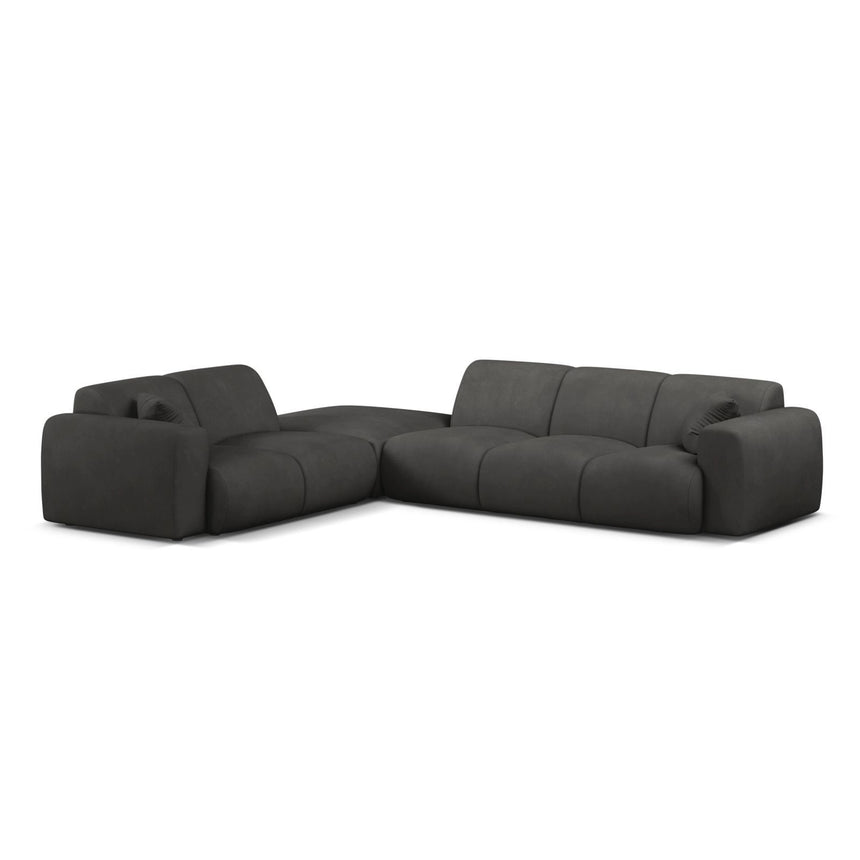 Molino 6-Sitzer Ecksofa, Linke Seite, aus Chenille in Dunkelgrau (Rebel 3), 315x250 cm von Micadoni – Bild 1