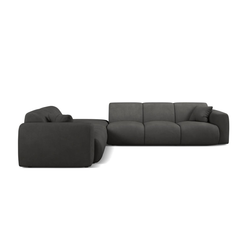 Molino 6-Sitzer Ecksofa, Linke Seite, aus Chenille in Dunkelgrau (Rebel 3), 315x250 cm von Micadoni – Bild 3