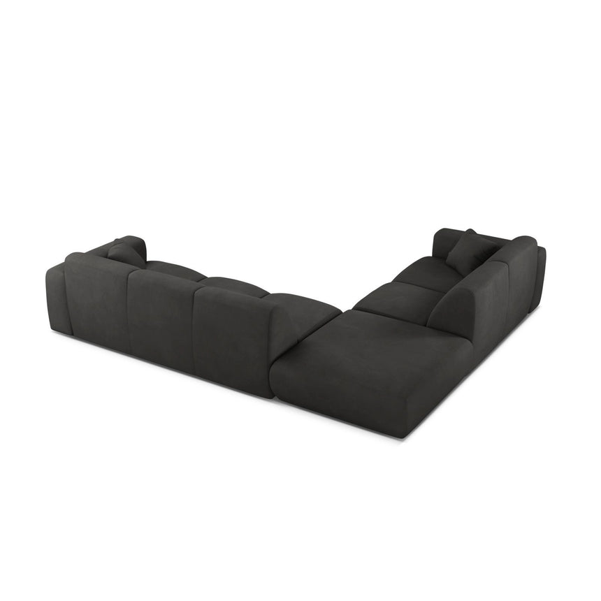 Molino 6-Sitzer Ecksofa, Linke Seite, aus Chenille in Dunkelgrau (Rebel 3), 315x250 cm von Micadoni – Bild 4