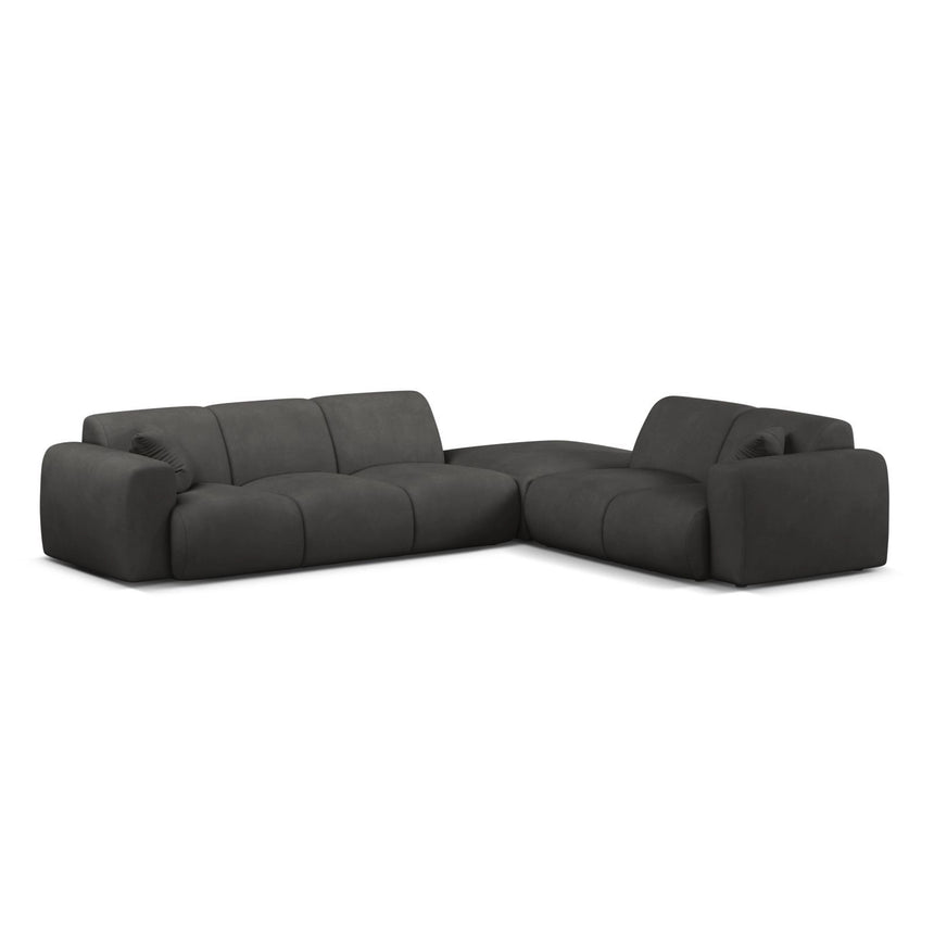 Molino 6-Sitzer Ecksofa, Linke Seite, aus Chenille in Dunkelgrau (Rebel 3), 315x250 cm von Micadoni – Bild 1